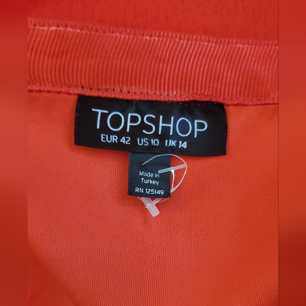 TOP SHOP - SIZE 10 - FRONT RUFFLE MINI SKIRT - SIDE ZIPPER - Picture 3 of 7